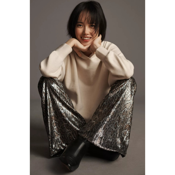 Anthropologie Sequin Pants - New Size 6 - Picture 3 of 5